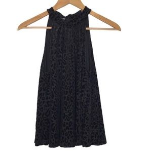 Altar’d State Velvet Leopard Animal Print Sleeveless Blouse